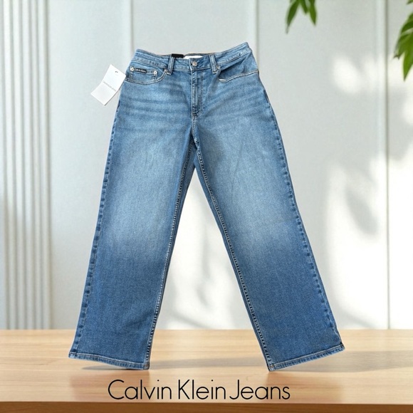 Calvin Klein Jeans, High Rise Straight Jeans, Size 31, Blue - Picture 1 of 9
